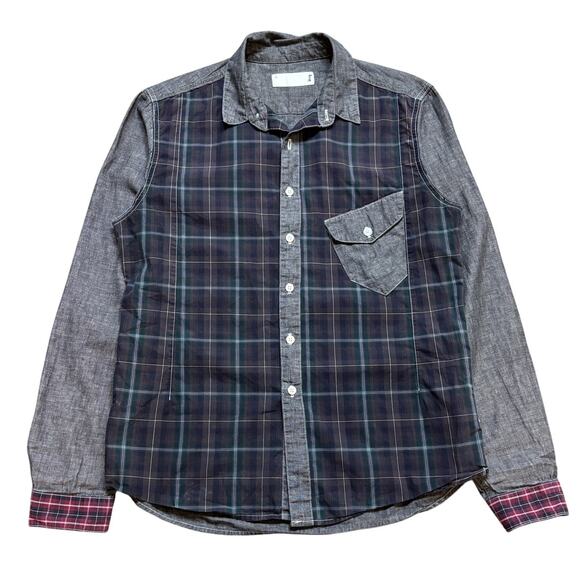 Prospective Flow Plaid Pocket Button Up Shirt Men's Large - Picture 1 of 11